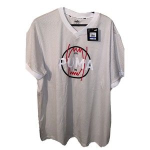Puma Parquet Vintage Style Soccer Jersey Mens XL Vaporous Gray Athletic V-Neck